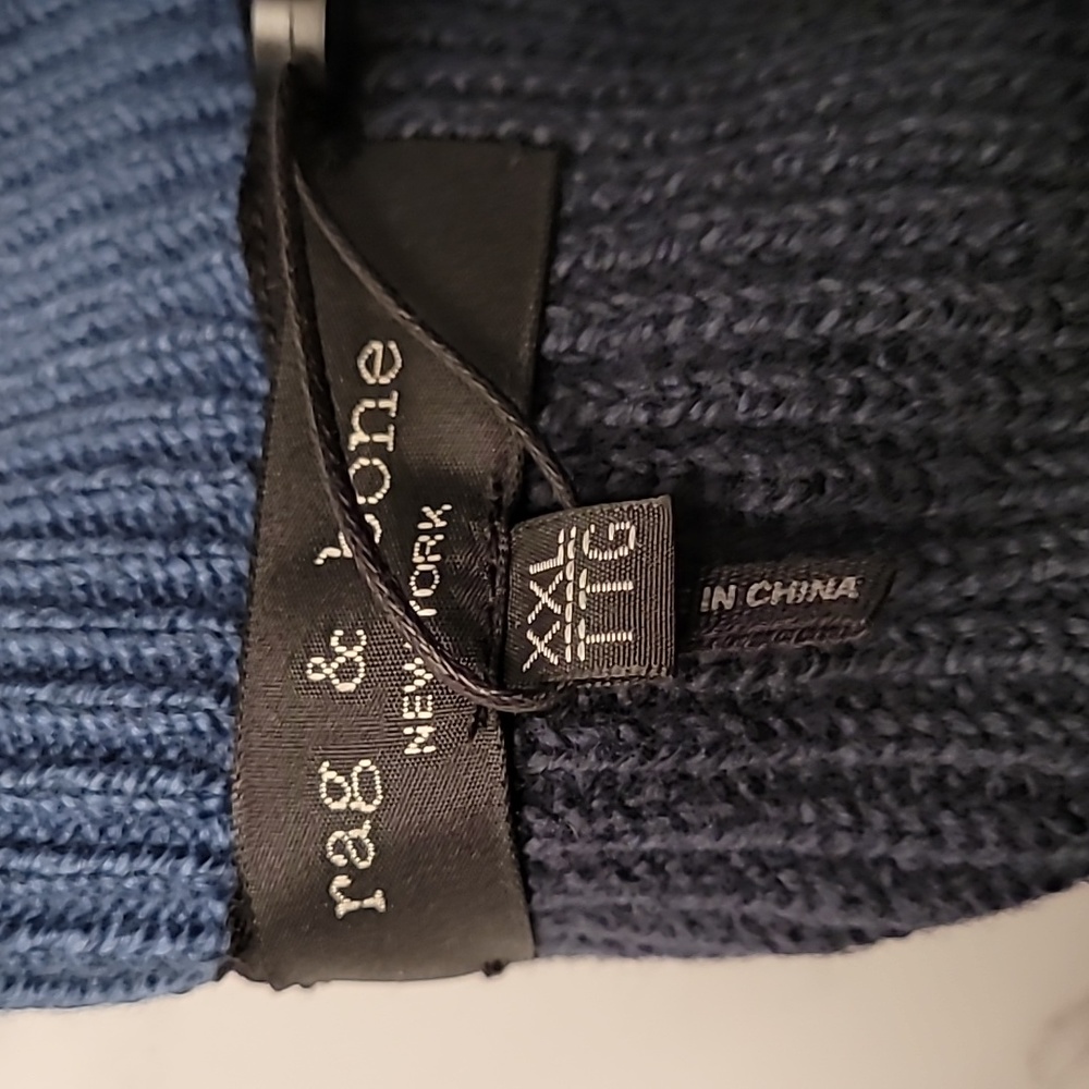 RAG & BONE EMORY INTARSIA SWEATER MEN'S SIZE XXL - NAVY - Picture 11 of 16